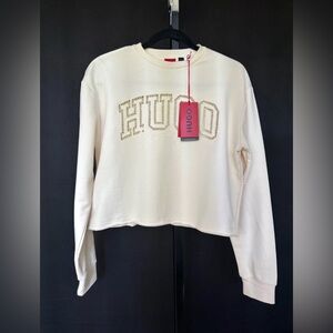 HUGO Nemola Logo Sweatshirt Organic Cotton  Size XS NWT